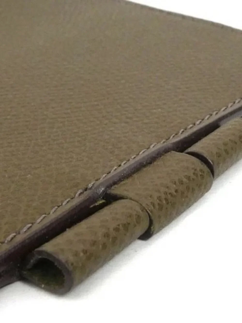 Auth HERMES Agenda/Note Cover Khaki Brown Leather - e60899a